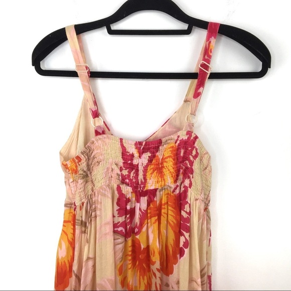 Klozlyne Pink/Orange/Yellow Floral Maxi Dress - Picture 7 of 14